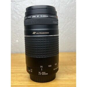 TESTED Canon EF 75-300mm f/4-5.6 IS II Ultrasonic USM Telephoto Zoom Lens & Caps